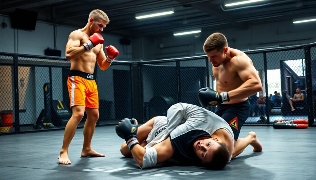 Как грамотно сочетать борьбу и ударку: базовые принципы построения стиля в ММА - иллюстрация